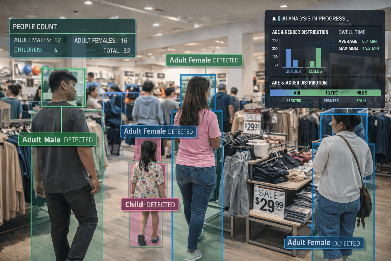 Retail store using people counting and analytics technology for customer insights